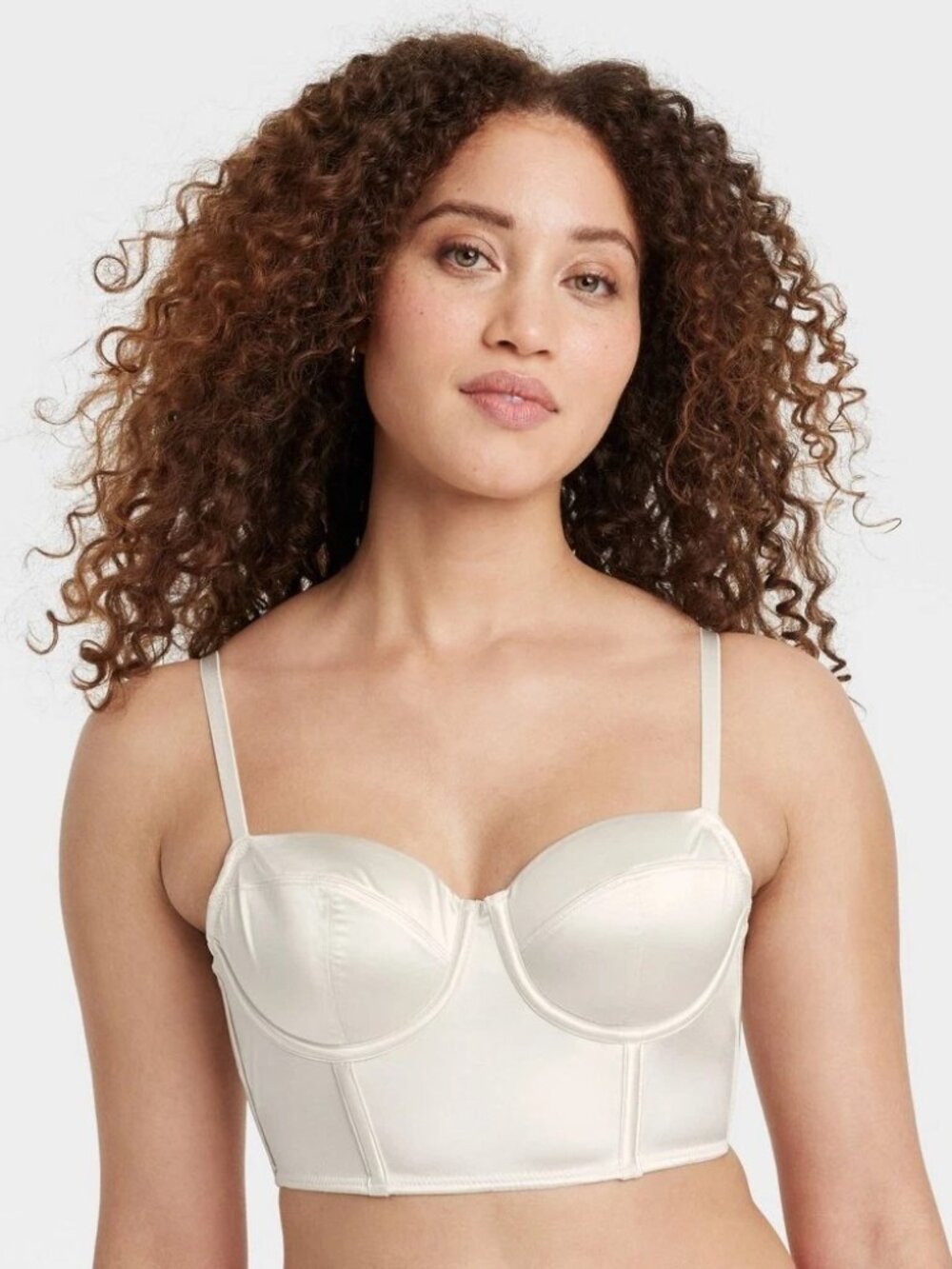 Auden Women’s Satin Lightly Lined Lingerie Corset/Bustier Bra Top